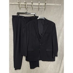 Ralph Lauren Suit Men 44L Blue Solid Wool Career Academia 38x30.5 Pants‎ Luxury
